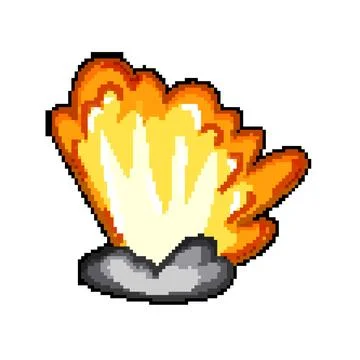Burst explosion effect pixel art vector illustration Illustrazione stock