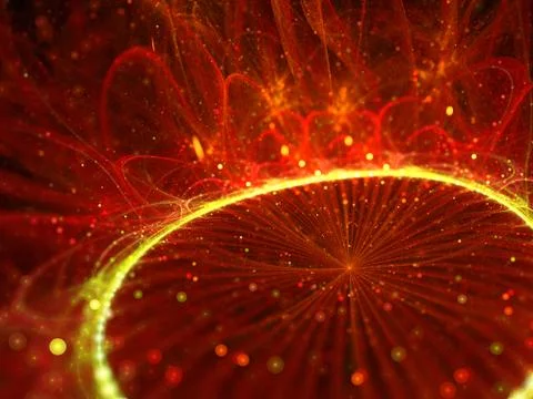 Burst of flares from surface of sun Stock Illustration