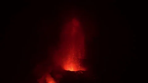 Burst of lava at night Stock Footage 199290817