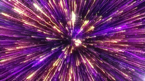 A burst of multi-colored glitter particles radiate from the center. Vídeos de archivo 281818155