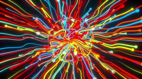 Burst particle lines Stock Illustration