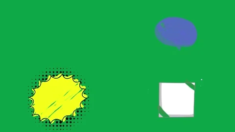 Burst Purple Splash Frame animation on green screen comic pop art bubble Stock Footage 334704493