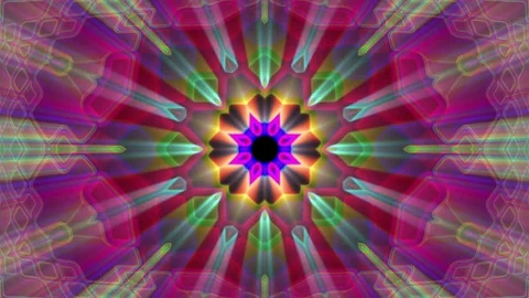 Burst Rays Complex Magic Psychedelic Kaleidoscope VJ Motion Background Loop 4 Stock Footage 69793261