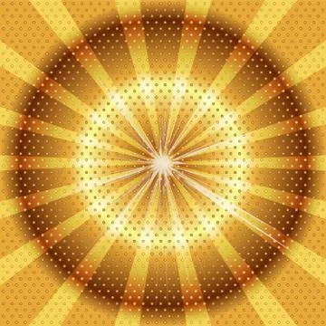Burst rays golden background with halftone イラスト素材