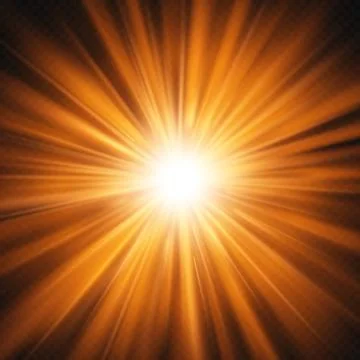 Burst of red orange glowing light effect isolated on transparent background. EPS Stock Illustration