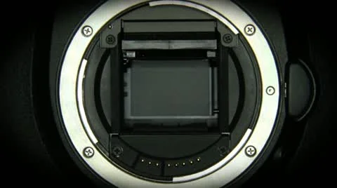 Burst Shutter release on camera without lens Stock Footage 20480762