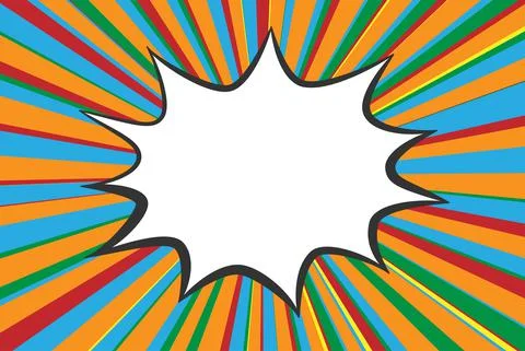 Burst speech bubble on colorful comic background Stock-Illustration