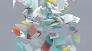 Burst Of A Stack Of Colored Paper Stock Footage