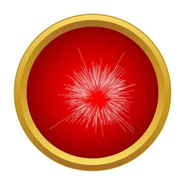 Burst star comic effect red button icon Stockillustratie