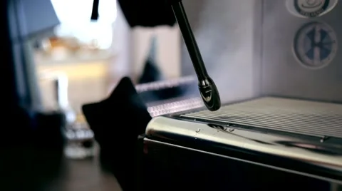 A burst of steam on coffee machine Stock Footage 66454034