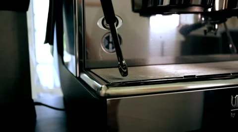 A burst of steam on coffee machine Stock Footage 66454266