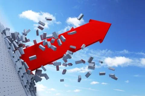 Burst through arrow Stock Illustration