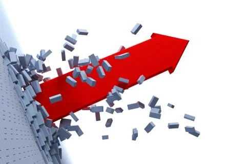 Burst through arrow Stock Illustration