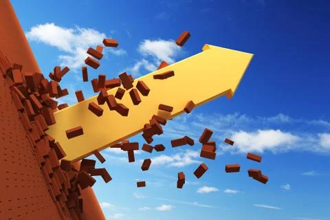 Burst through arrow Stock Illustration