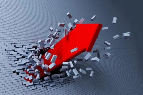 Burst through arrow Stock Illustration