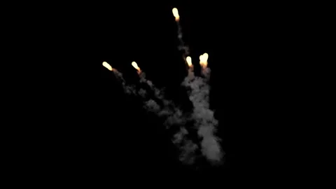 Burst trail bottom glowing fire sparks smoke 库存影片 344053288