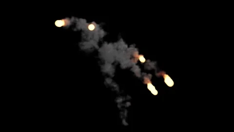 Burst trail front glowing fire sparks and smoke 库存影片 344053289