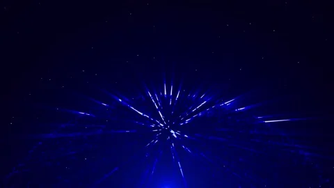 Bursting Blue Light Rays Digital Particle Wave Stock Footage 315418397