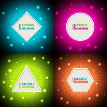 Bursting colorful backgrounds with text container Stock Illustration