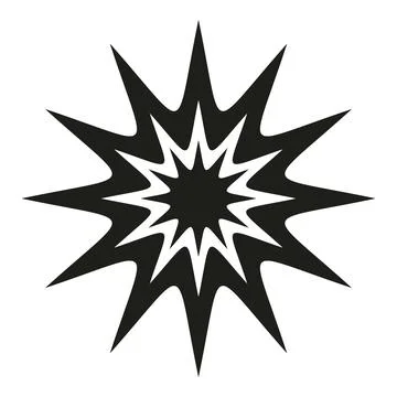 Bursting comic book stylized explosion splash icon Stock Illustration