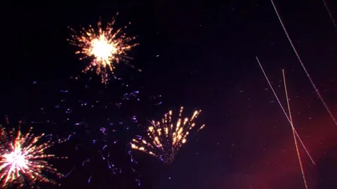 Bursting of firecrackers animation in 4k Stock Footage 251166802