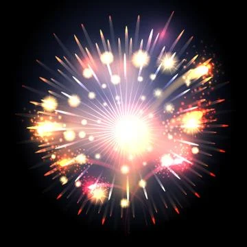 Bursting firework Stock Illustration