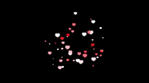 Bursting Hearts Black Screen Effect 3 Stock Footage 274309353