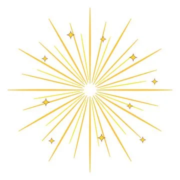 Bursting light rays radiating positive energy and success Stock Illustration