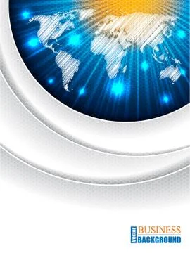Bursting map brochure with white waves Stock Illustration