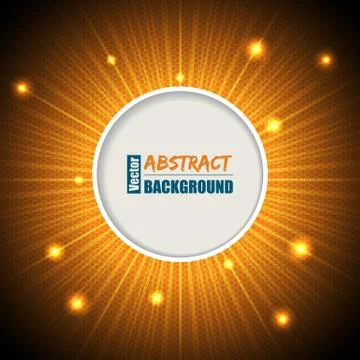 Bursting orange background with text container Stock Illustration