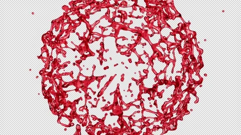 Bursting red liquid ball Stock Footage 305903739