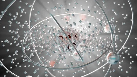 A bursting spinning Atom Stock Footage 72920330