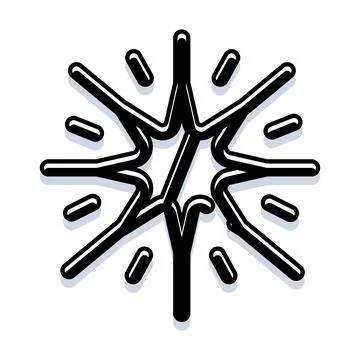 Bursting star or snowflake icon with shadow 库存插图