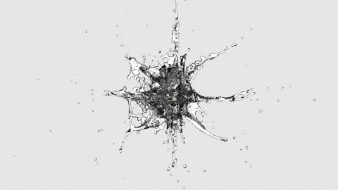 Bursting transparent liquid ball Stock Footage 305760083