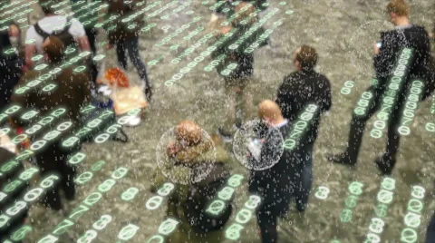 Bursts of data coming from mobile phone users. Stock Footage 62530496