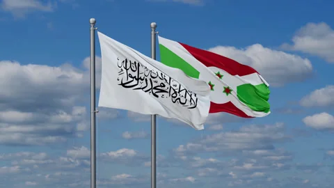 Burundi and Afghanistan flags Stock Footage 287932247