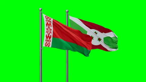 Burundi and Belarus flags Stock Footage 292794893