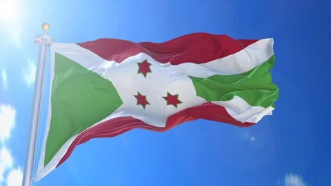 Burundi animated flag pack in 3D and isolated background Video stock 119931391