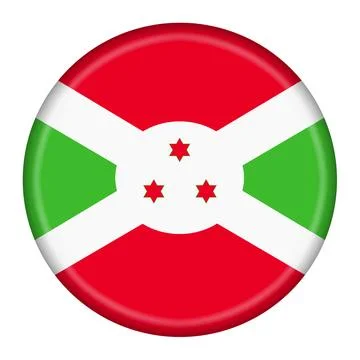 Burundi button flag 3d illustration with clipping path Stock Illustration