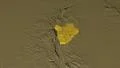 Burundi extruded. Bumps. Graticule. 4k or 4k+ Resolution