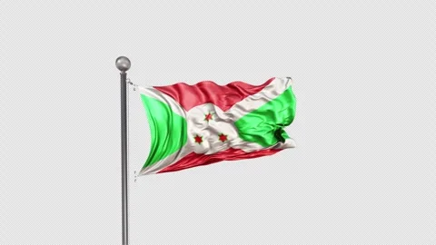 Burundi Flag  Animation Loop Include Alpha 3D Rendering Video stock 283135081
