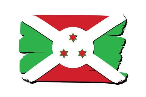 Burundi Flag with colored hand drawn lines in Vector Format Stock Illustration