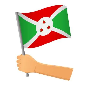 Burundi flag in hand Stock Illustration