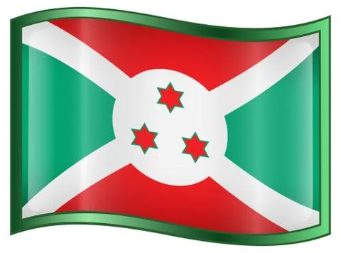 Burundi flag icon. Stock Illustration
