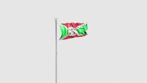 Burundi   Flag Pole  Animation Include Alpha 3D Rendering Video stock 283134682