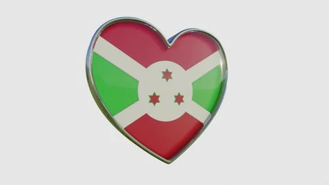Burundi Flag in the Shape of 3D Heart. Video stock 143591246