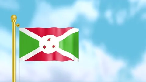 Burundi flag in the sky Stock Footage 197034948