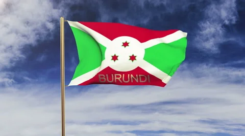 Burundi flag with title waving in the wind. Looping sun rises style.  Animation Video stock 48875318