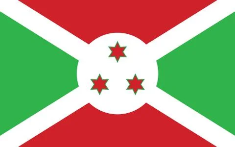 Burundi flag vector graphic. Rectangle Burundian flag illustration. Burundi c Stock Illustration