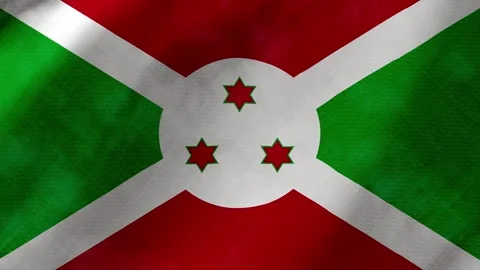 Burundi flag waving background with real fabric texture Stockbeeldmateriaal 291600640